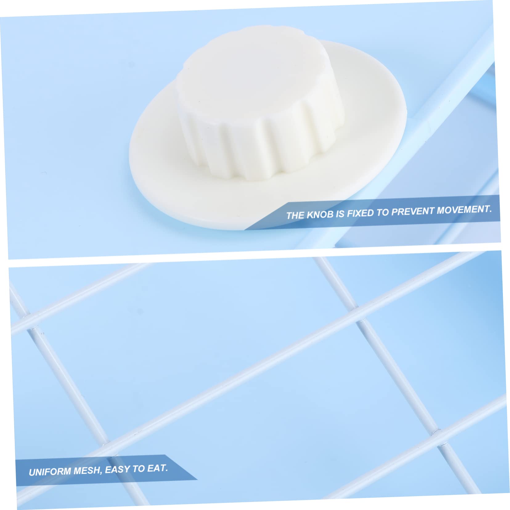 Râtelier à Lapins Grosse Capacité pour Cage, Plastique Acier Bleu
