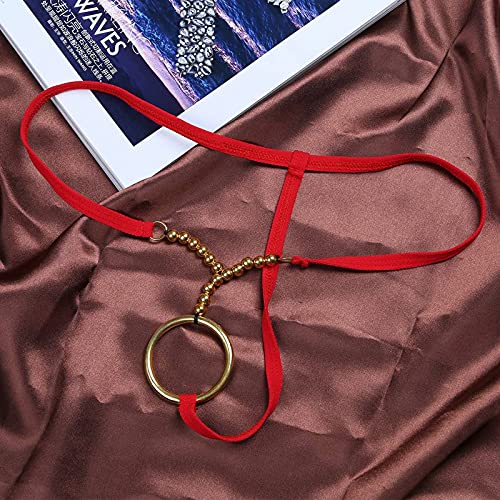 ZUYPSK Mens Underwear Metal O-Rings T Back Thongs G-String Low Rise Bikini Shorts2