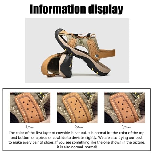Hiking Sandals for Men Waterproof Closed Toe Water Sandals Athletic Outdoor Sandals Adjustable Summer Sandals for Beach Sport Fishing Walking 6
