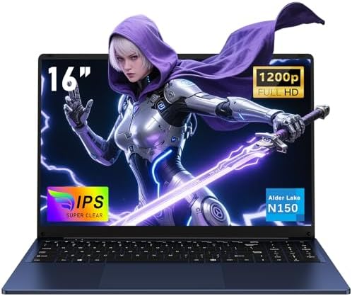 16 Inch 2026 Cheap Gaming Laptop RAM 16GB SSD 1TB Processor N150 ...