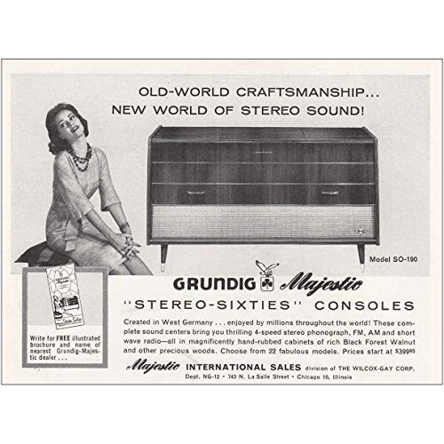 RelicPaper 1960 Grundig Majestic Stereo: Sixties Consoles, Majestic International Print Ad