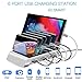 USB Charging Station Dock 6Port Fast Charge Docking Station for Multiple Devices Multi Device Charger Organizer Compatible with iPad iPhone and Android Cell Phone and Tablet