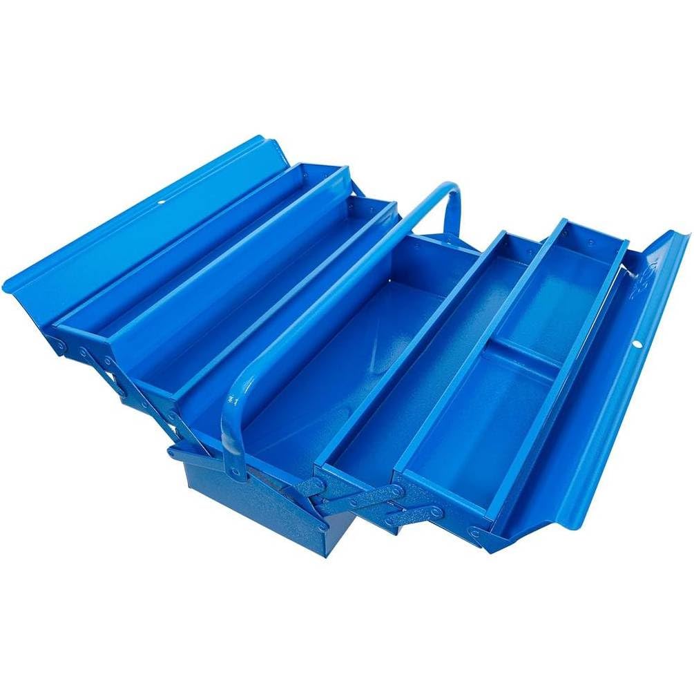 Caisse à Outils Métallique Vide 530 x 200 x 200 mm - 5 Compartiments - Solide et Pratique, Pro - D-Work