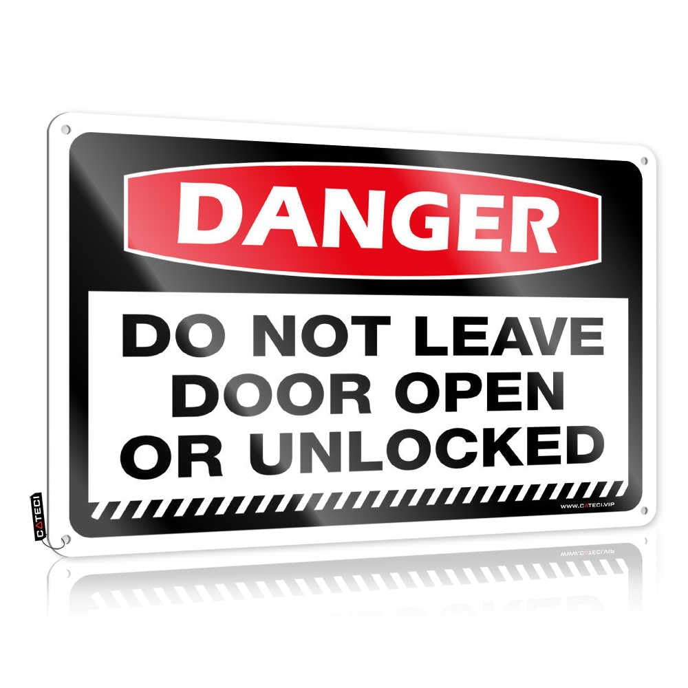Fzfn Men's Colour Best Haves Funny Vintage Signs | Danger Do Not Leave Door Open Or Unlocked Americana For Home Living Room(30X40cm)