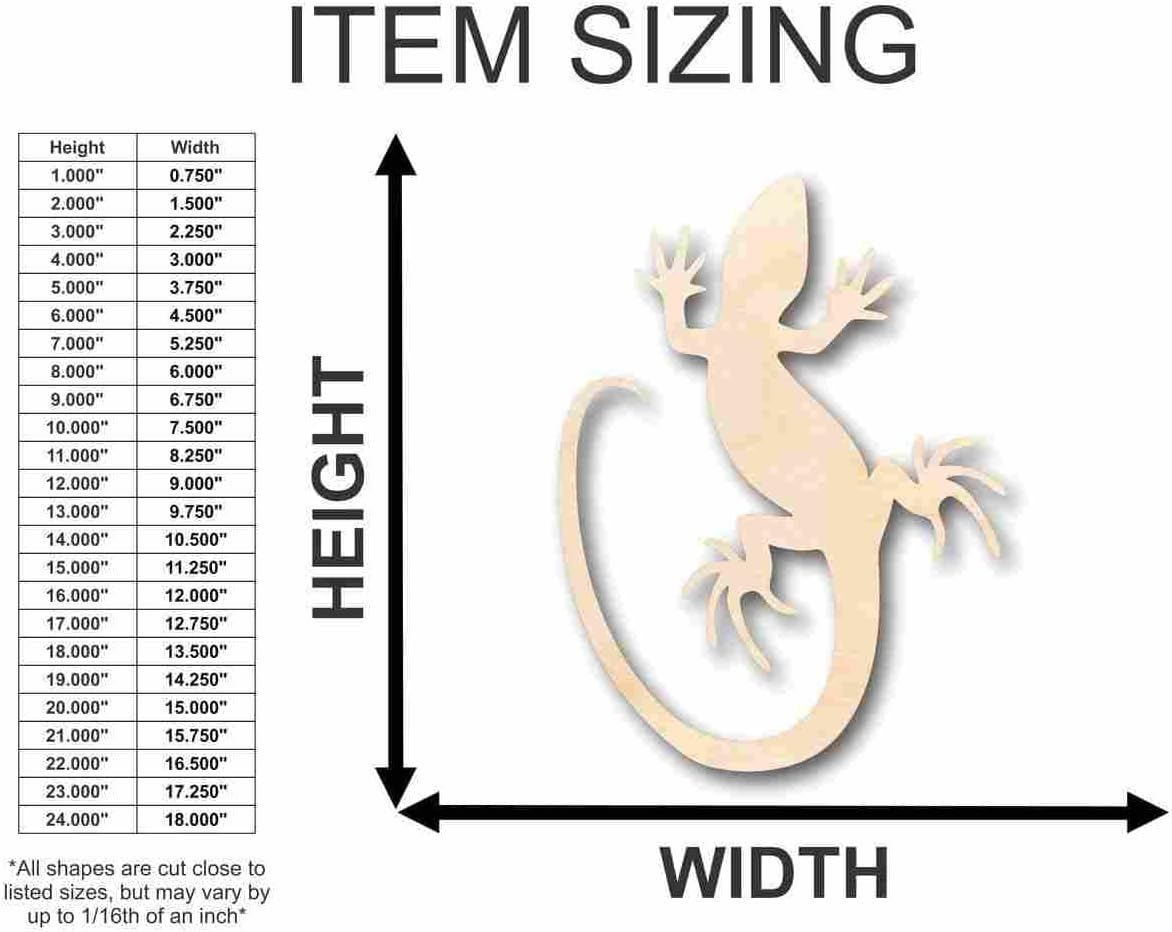 Unfinished Wood Lizard Shape Animal Craft up to 46" DIY 18" / 1"