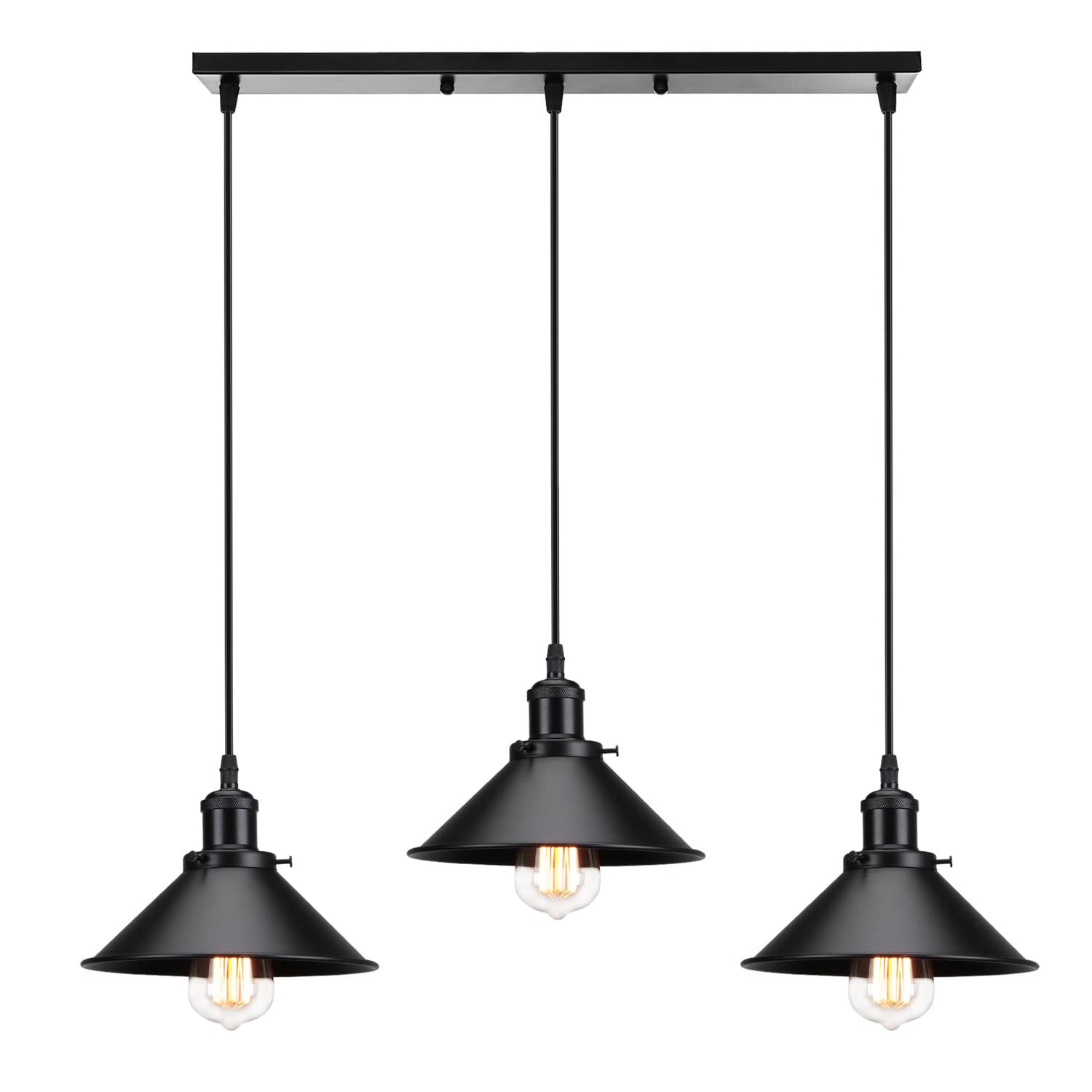 Lámpara Colgante Vintage Industrial - Metal, Luz Cálida, Regulable En Altura, E27