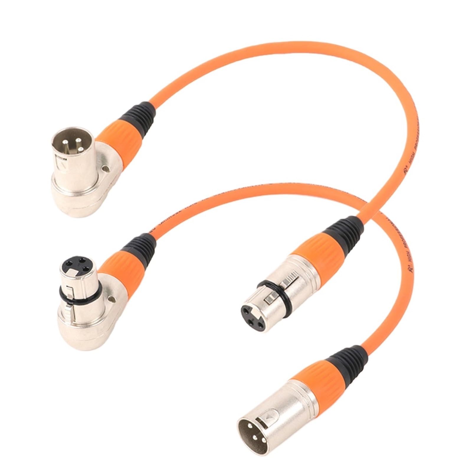 XLR XLR żeński/męski pod kątem prostym 3-pinowy wielobarwny XLR męski/żeński 3-pinowy kabel do miksera mikrofonu 0,3 M-25 M (MF-żółty, 2 m)