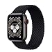 Produktbild LHHJPULS. Geflochtene Solo Loop-Bügel for Apple-Uhrenarmband 44mm 40mm 38mm 42mm Silikon-elastisches Armband iWatch Apple Watch Series 6 SE 5 4 3 (Band Color : Black, Size : L(42mm-44mm))