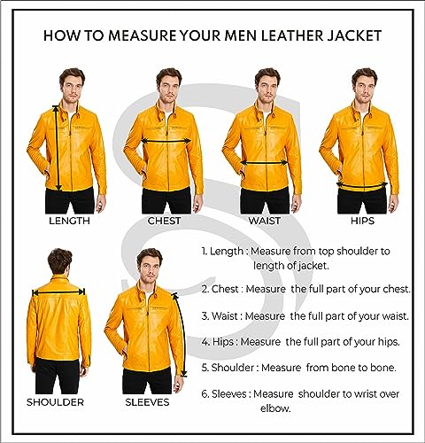 Skinoutfit Men's Motorcycle Leather Jacket Genuine Lambskin Café Racer Biker Outerwear M Royal Blue #TOP4