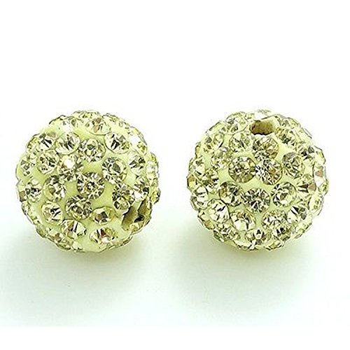 RUBYCA Pave Czech Crystal Disco Ball Clay Beads fit Shamballa Jewelry (50pcs, 12mm, Light Yellow) - Image 3
