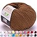 Accessoires de günstig Kaufen-MeriWoolArt® Braun Baumwollgarn zum Stricken und Häkeln, Textilgarn, Stoffgarn, Baby Wollgarn für Handarbeiten, Babykleidung, Amigurumi, Babydecke, Pullover, Mützen und Accessoires