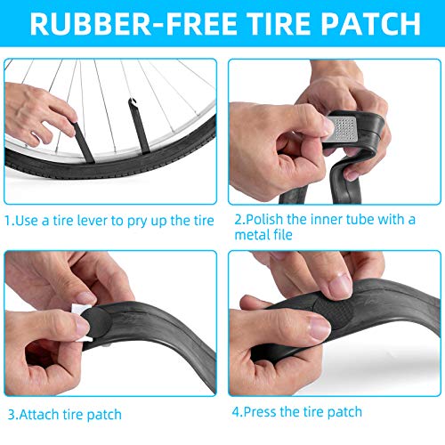 image for Maifede Bike Inner Tire Patch Repair Kit - with 11 PCS Vulcanizing Pat