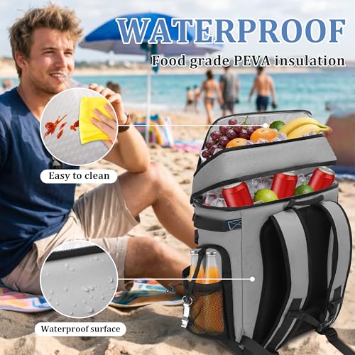 30L Cooler Backpack 48 Can Leakproof Waterproof Insulated Ice Chest - image 6