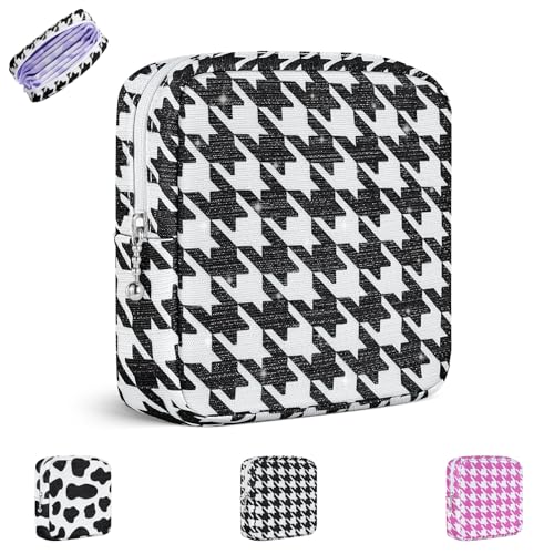 Image of Period Bag for Teen Girls, Canvas Sanitary Napkin Storage Bag with Zipper, Portable Menstrual Pad Bag Tampon Holder for Purse