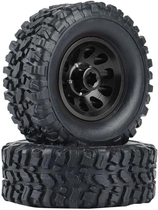 WPL RC ビードロックメタルホイール＆タイヤ4本セット 66mm ブラック