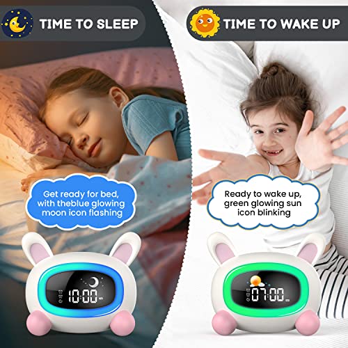 Aicofun Kids Clock, Alarm Clock For Kids, Ok To Wake Clock For Kids, Kids Training Clock With Music And Night Light, Kids Clocks For Bedrooms (Rabbit) #TOP1