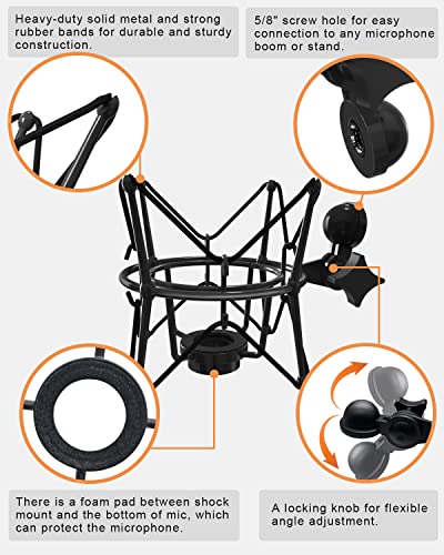 Boseen Microphone Shock Mount Mic Holder - Anti Vibration Spider Shockmount Compatible With Many Condenser Mics Like At2020 Mxl 770 Mxl 990 Samson G Track Pro Rode Procaster Nt1-A Neumann U87 Etc. #TOP3