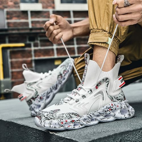 Mens High Top Sneakers Stylish Running Shoes Fashion Street Sneakers Lightweight Casual Walking Shoes3