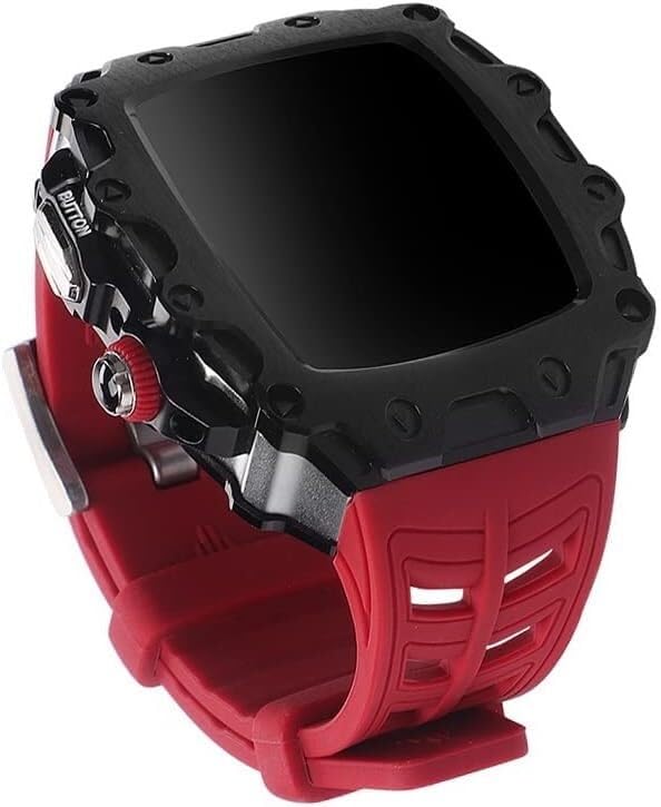 Boîtier Apple Watch 45mm en alliage et bracelet silicone résistant pour homme