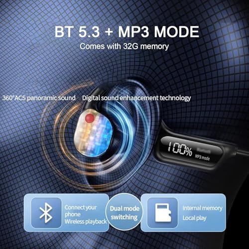 Écouteurs de natation étanches Bluetooth 10m à conduction osseuse et lecteur MP3 32 Go - 5
