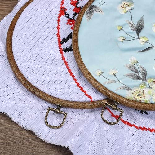 Image of PATIKIL 4x3.7inch Embroidery Hoops, 3Pieces Imitated Wood Hexagon Frame Cross Stitch Hoop Ring for Embroidery Art Craft Sewing Ornaments Hanging Decoration