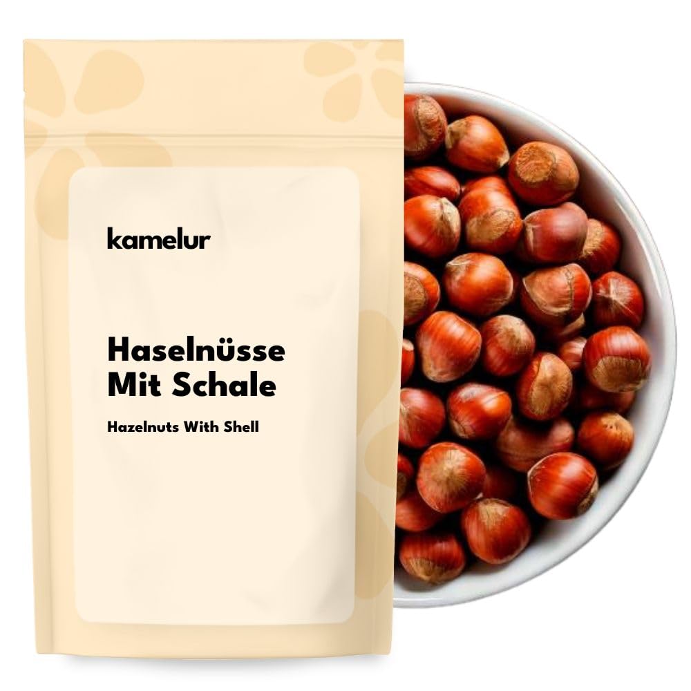 Kamelur Italienische Haselnüsse mit Schale - 2,5kg - Schmackhafte Nüsse mit Schale als Snack oder als Eichhörnchen Futter