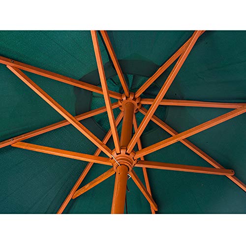 Sombrilla de jardín de madera elegante con mástil resistente 6
