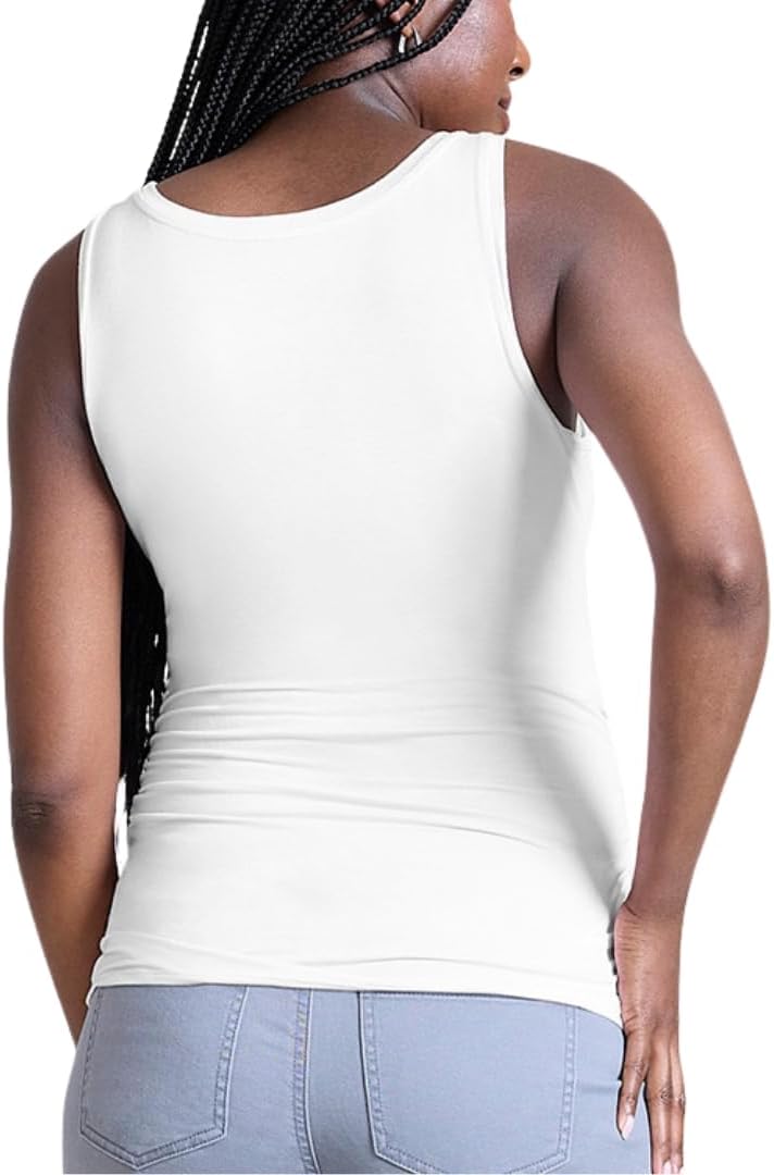 Motherhood Maternity Women's Side Ruched Scoop Neck Pregnancy Tank Top