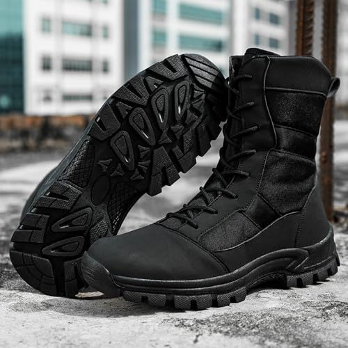 Men's Waterproof Hiking Boots Platform Round toe Lace-up Non-slip Camping Trail High Combat Boots Outdoor Desert Boots3