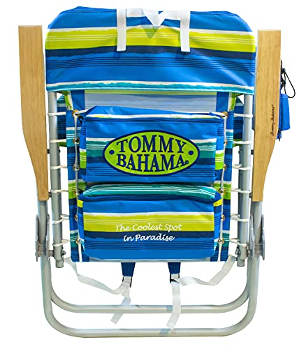 Image of Tommy Bahama Hi-Boy 17 inch Seat Height 4-Position Lace-Up Suspension Folding Beach Backpack Chair