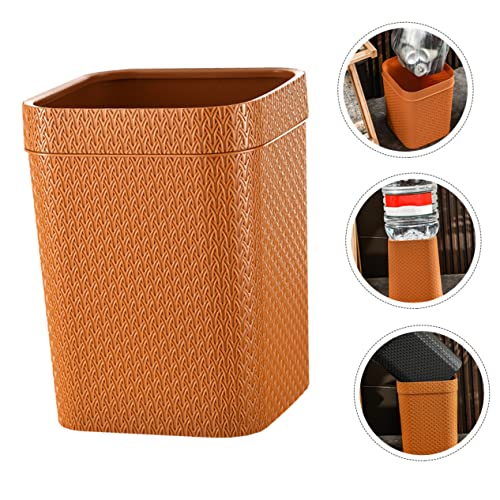 Cabilock Mülleimer aus Rattan Großer Abfalleimer für Büro und Zuhause Kreativer Platzsparender ohne Deckel Langlebig und Vielseitig – Bild 3