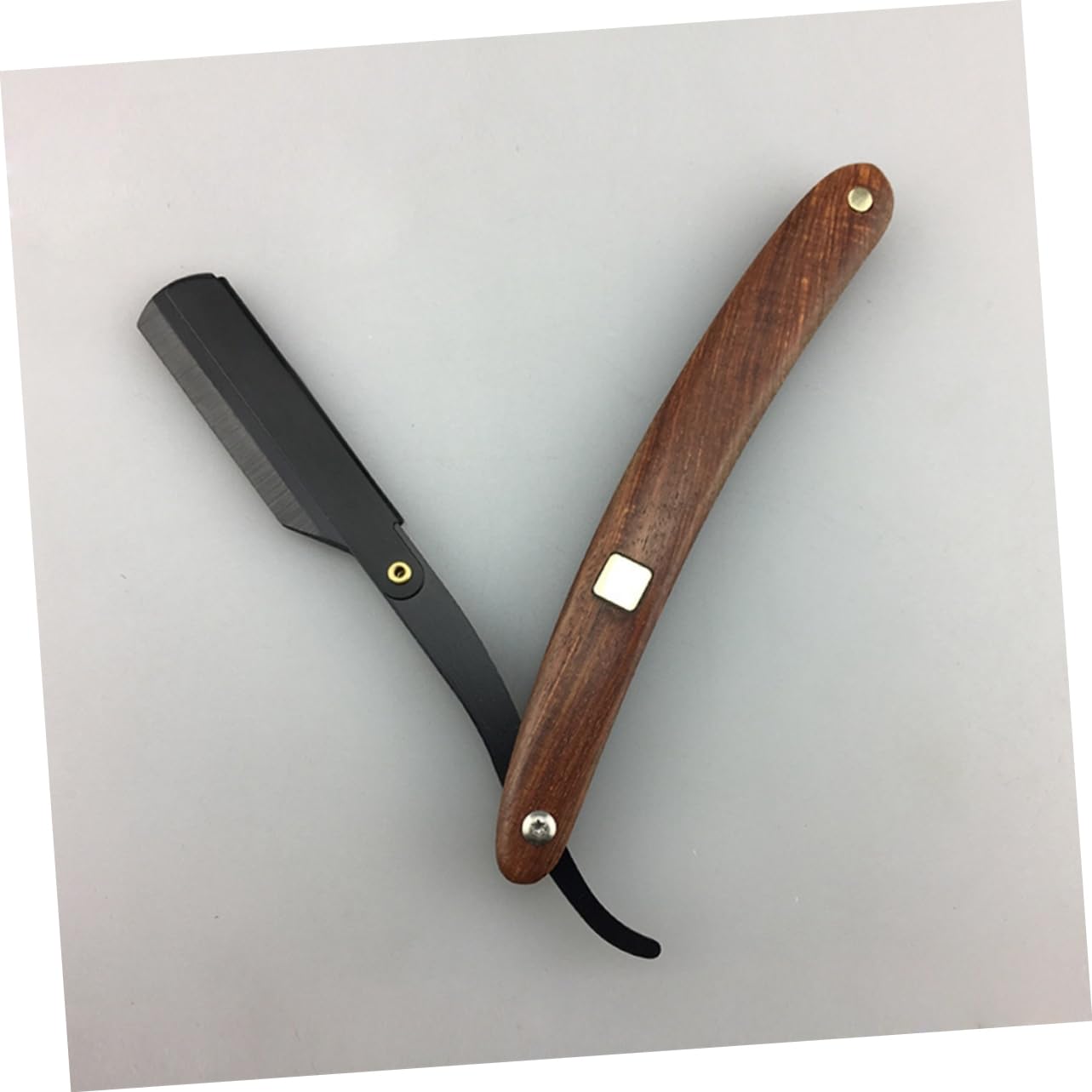 minkissy 3pezzi Rasoio Da Acciaio Con Manico Legno Chic Rasoi Manuali Per Uomini Design Vintage Per e Parrucchiere Senza Lama Facile Da Usare e Portatile
