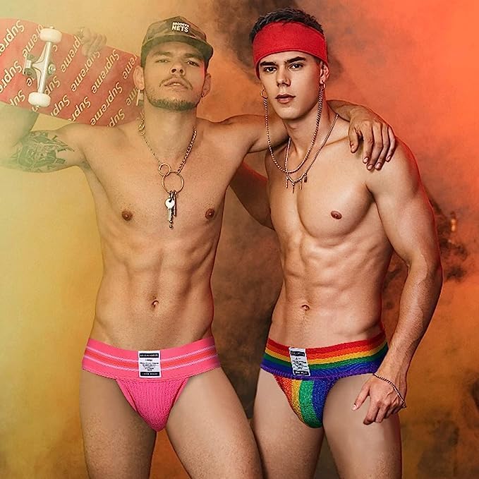 Arjen Kroos Men's Jock Strap 4 Pack High Elastic Jockstrap Underwear Breathable Athletic Supporter with Wide Waistband - Image 3