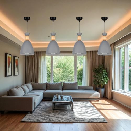 Image of Modern Grey Aluminium Pendant Light for Ceiling, Decorative Hanging Light for Living Room, Dining Room, Kitchen & Cafe Pack of 1