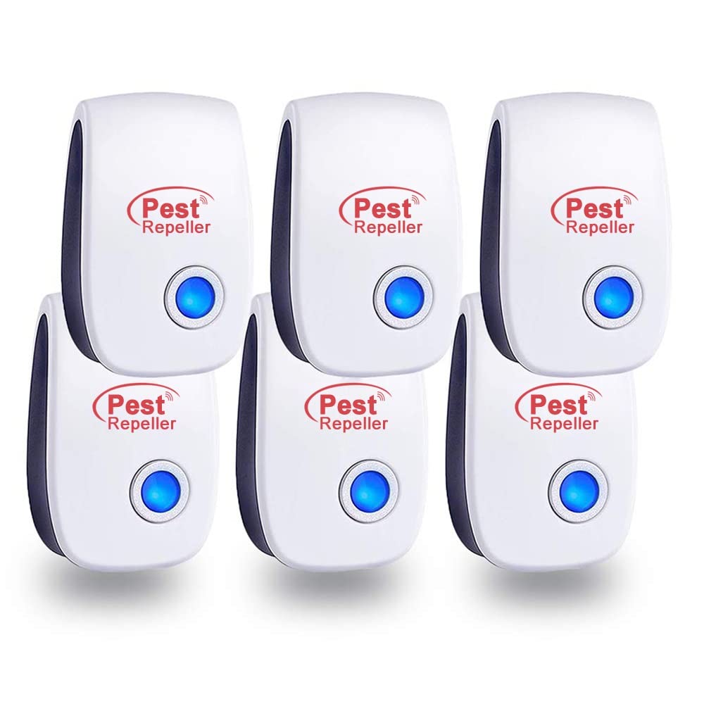 Ultrasonic Pest Repeller, 6 Packs Insect Repellent, Electronic Mouse Repellent, Plug in Mosquito Repellent Indoors, Pest Control Insect Against Mosquito,Cockroach,Mice,Spiders,Flies