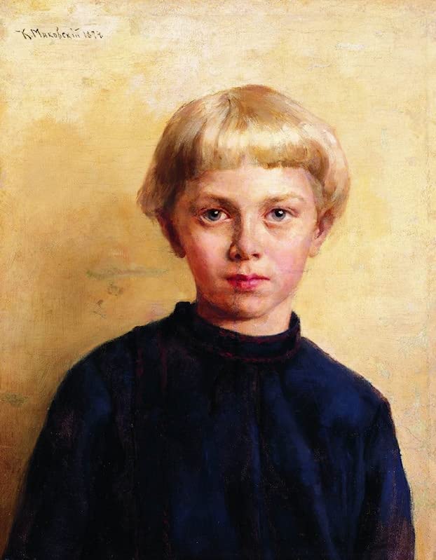 Tableaux sur toile portrait d'un garçon de Makovsky prestige d'une œuvre moderne 60x90cm