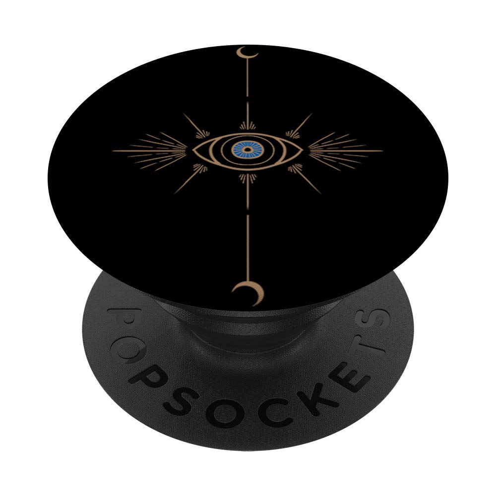 Minimal Half Moon Blue Evil Eye Galaxy Space Spiritual Gift PopSockets  Adhesive PopGrip