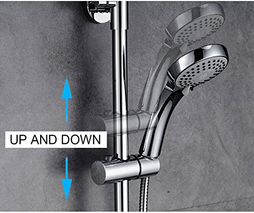 AQUIEEN Sliding Rail for Hand Shower β Premium Height & Angle Adjustable Hand Shower Holder | Wall Mounted Shower Slider Bar for Home, Hotels & Luxury Bathrooms (Chrome) 3