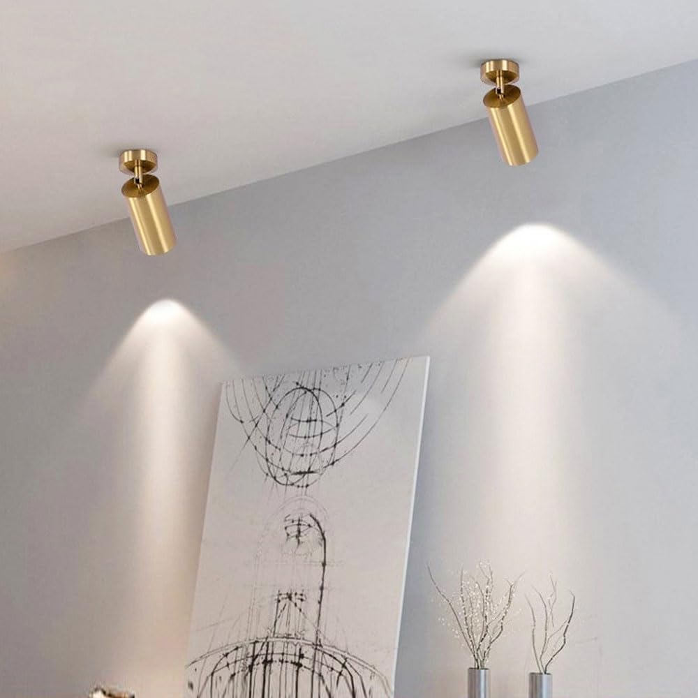 Faretti LED da Soffitto Faretti Da Soffitto Regolabili Da 2 Pezzi, Montaggio Semi-incassato In Metallo, Faretti Direzionali E27, Illuminazione D'accento For Interni, Lampade Da Parete Girevoli