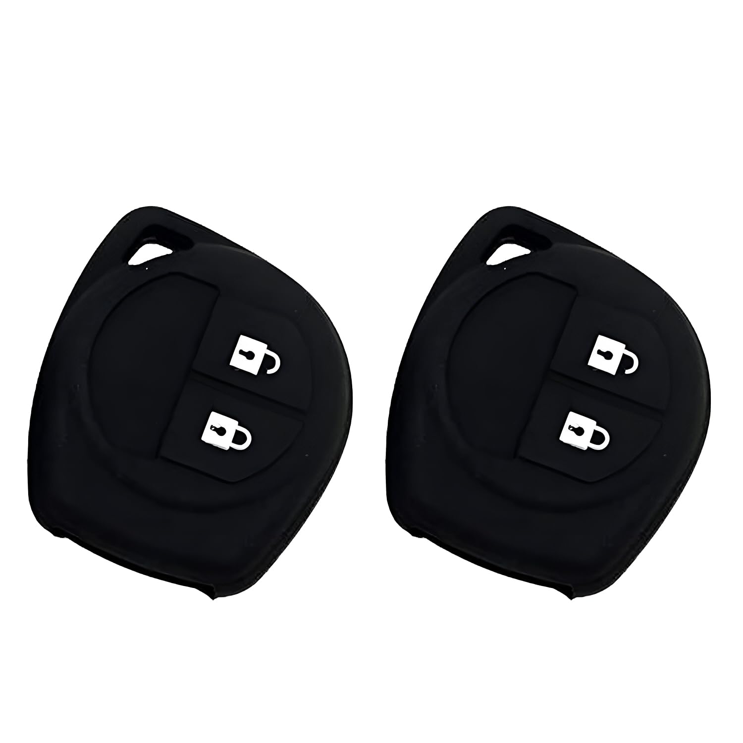AUTOFRILL 2 Pcs Silicone Car Key Cover for Maruti Suzuki Baleno, Grand Vitara, XL6, Swift, Brezza, Ertiga, Dzire, Celerio, Ciaz, SX4, Ignis, S Presso, S Cross, Fronx 2 Button Key Cover (Black)