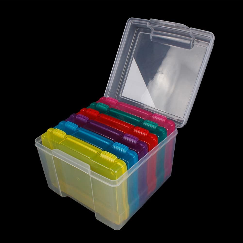 Photo Boxes Storage 5x7, Photo Case Storage Box, Photo And Craft Keeper, Seed Storage Container, Multicolor Plastic Photo Craft Keeper Case