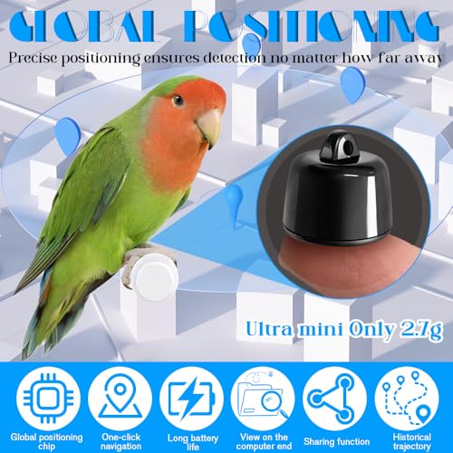BIZOI GPS Tracker Katze Hund, Mini Hundetracker ohne ABO, Katze GPS Tracker Hund Kompatibel mit iOS ＆ Android, Weltweite Standortverfolgung, Positionsverlauf, Bluetooth Haustierortungsgerät