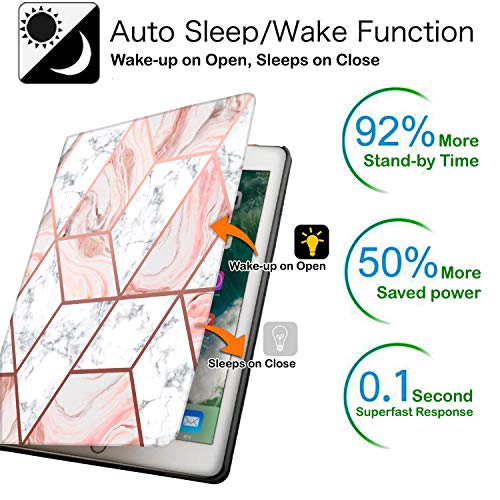 Image of DuraSafe Cases for iPad Pro 11 inch 2nd Gen Folio Printed Case A2228 MY232HN /A A2068 A2230 MXDC2HN /A MXDE2HN /A MXDD2HN /A MXDF2HN /A A2231 MY332HN /A MY342HN /A MXEW2HN /A MXEY2HN /A - Marble Pink