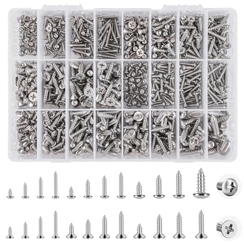 710 Stück Blechschrauben Set, 304 Edelstahl Schrauben Set So