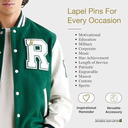 Image of SHOP AWARDS AND GIFTS 1 Inch Gold Ice Hockey Sports Chenille Lapel Pin, Achievement Recognition Gifts, Bulk Pack of 20