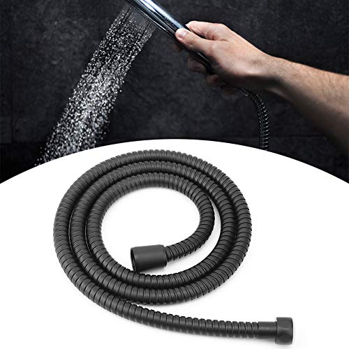 Natudeco Duschschlauch 1,5m Edelstahl Universal Brauseschlauch mit extra Knickschutz Schwarz matt flexibler Brauseschlauch, Handbrause, Schlaucharmaturen