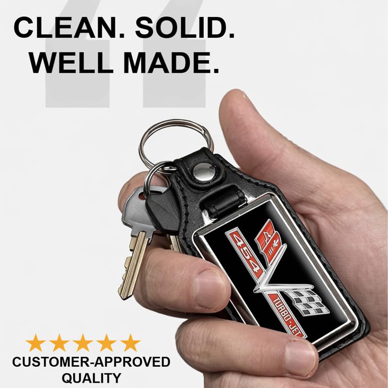 Image of Brotherhood 1965-1967 Compatible with Chevelle 454 Turbo Jet Engine Design Key Chain Key Holder Key Ring For Men Heavy Duty Car Key Ring For Men and Women