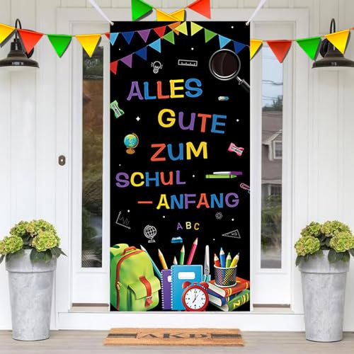LUKIUP Striscione Happy Back to School, Decorazioni per Feste di Ritorno a Scuola,Banner Scuola, Primo Giorno Scuola, Ritorno Decorazioni Scolastiche per Ragazzi Ragazze