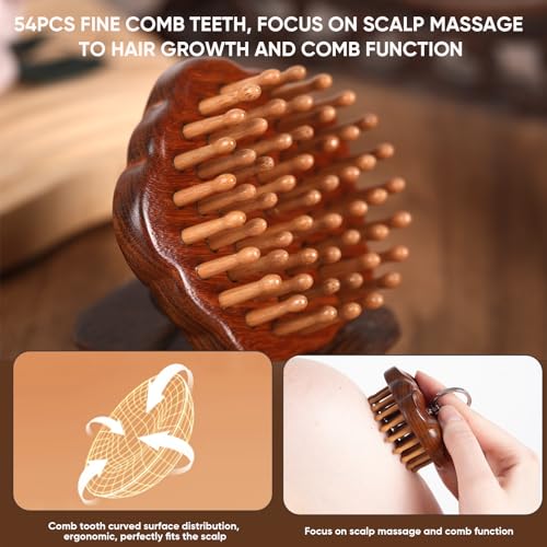 Masajeador de madera para cabello y cuero cabelludo miniatura 2