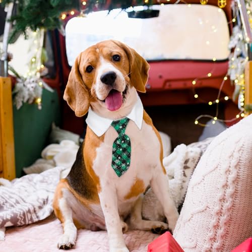 GEEHUA 2 Stück Fliege für Hunde und Katzen, Verstellbares 28-36CM Weihnachtsfliege für Katzen und Hunde Weihnachts Katzenhalsband Fliege mit Hemdkragen Kätzchen Welpen